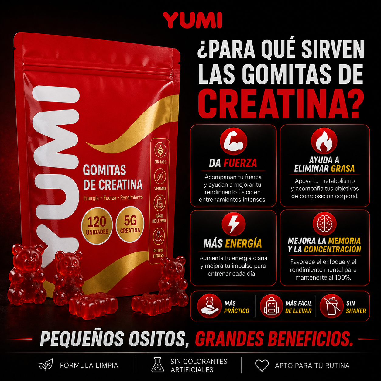 Yumi - Gomitas de Creatina 4 AL DIA
